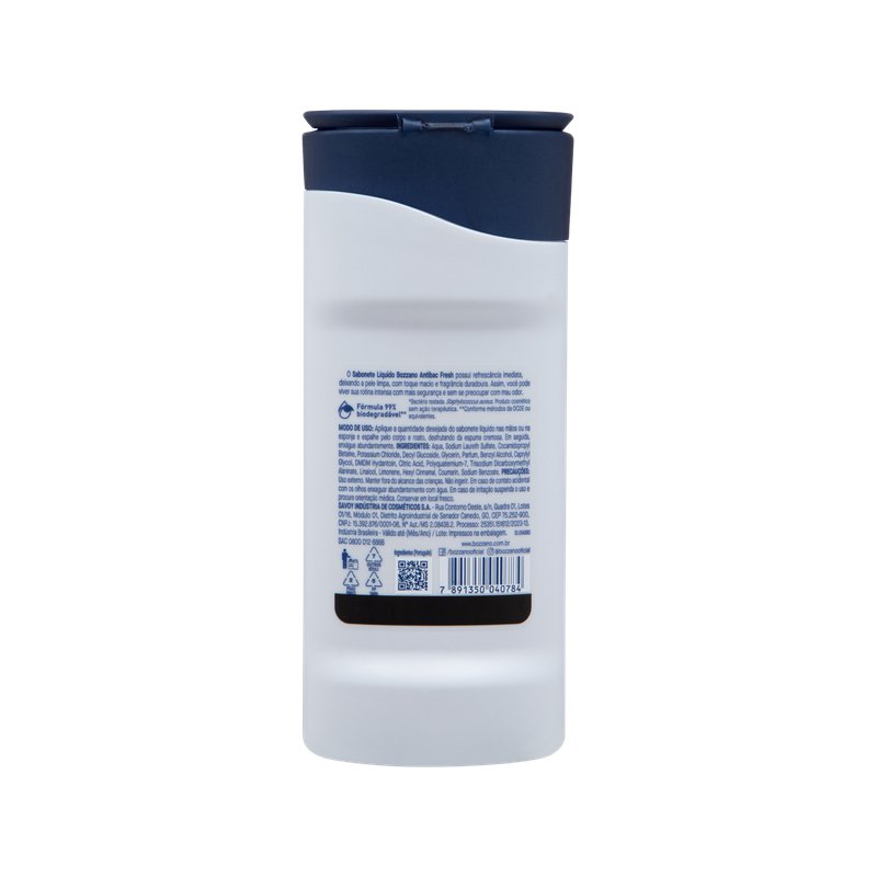 Sabonete Líquido Bozzano Antibac Fresh 240ml em destaque sobre fundo claro