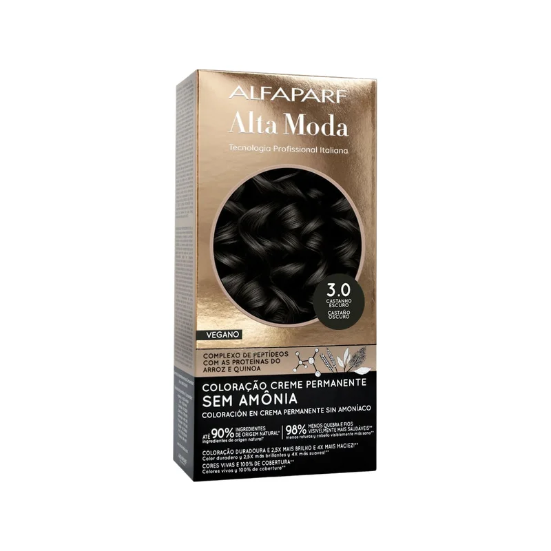 Caixa da coloração Altamoda 3.0 Castanho Escuro vista de frente