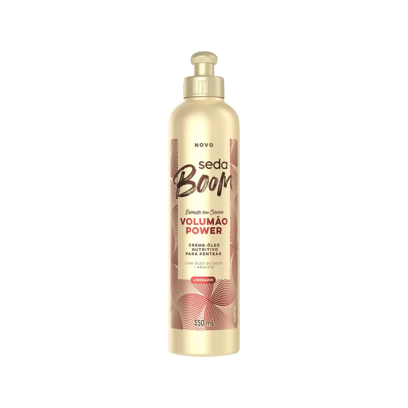 Frasco do Creme para Pentear Seda Boom Volumão Power 350ml em destaque