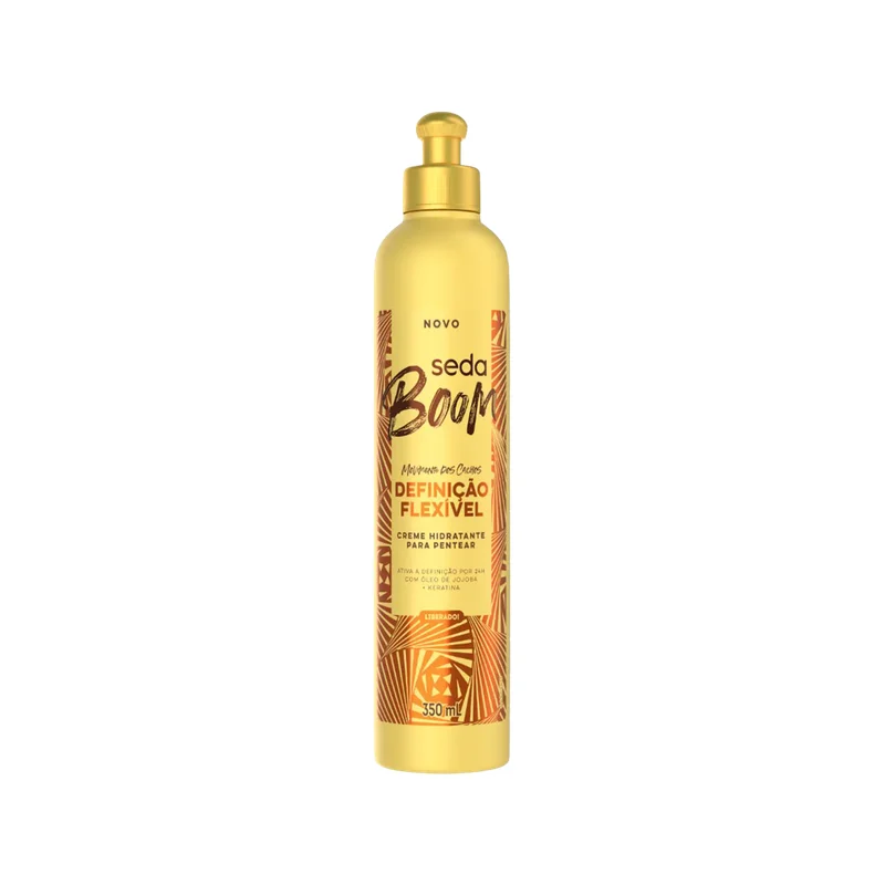 Frasco frontal do Creme para Pentear Seda Boom Definição Flexível Controle de Frizz 350ml